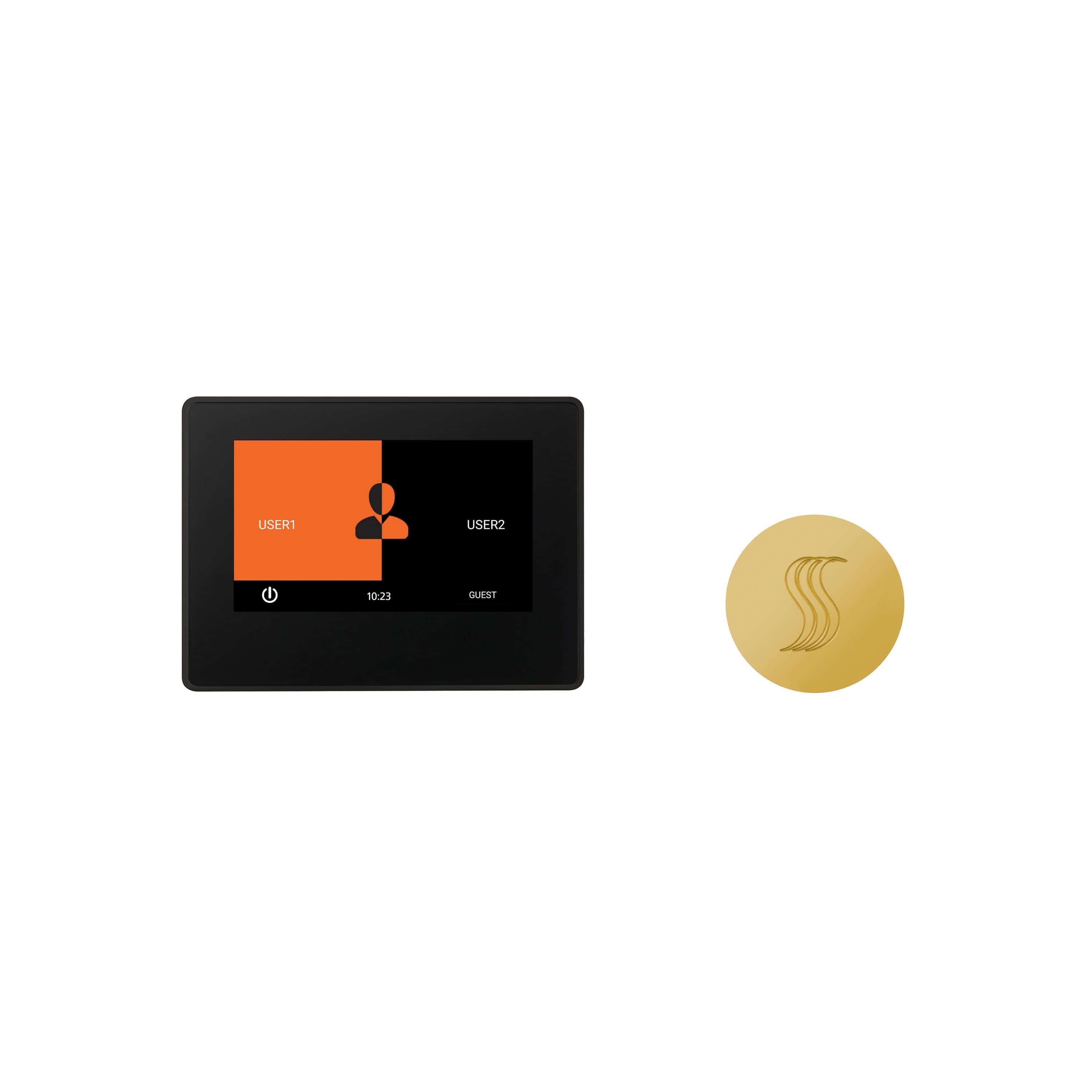 ThermaSol Polished Gold ThermaSol ThermaTouch TT7-SVRD 7" Control and Steam Head Kit Round