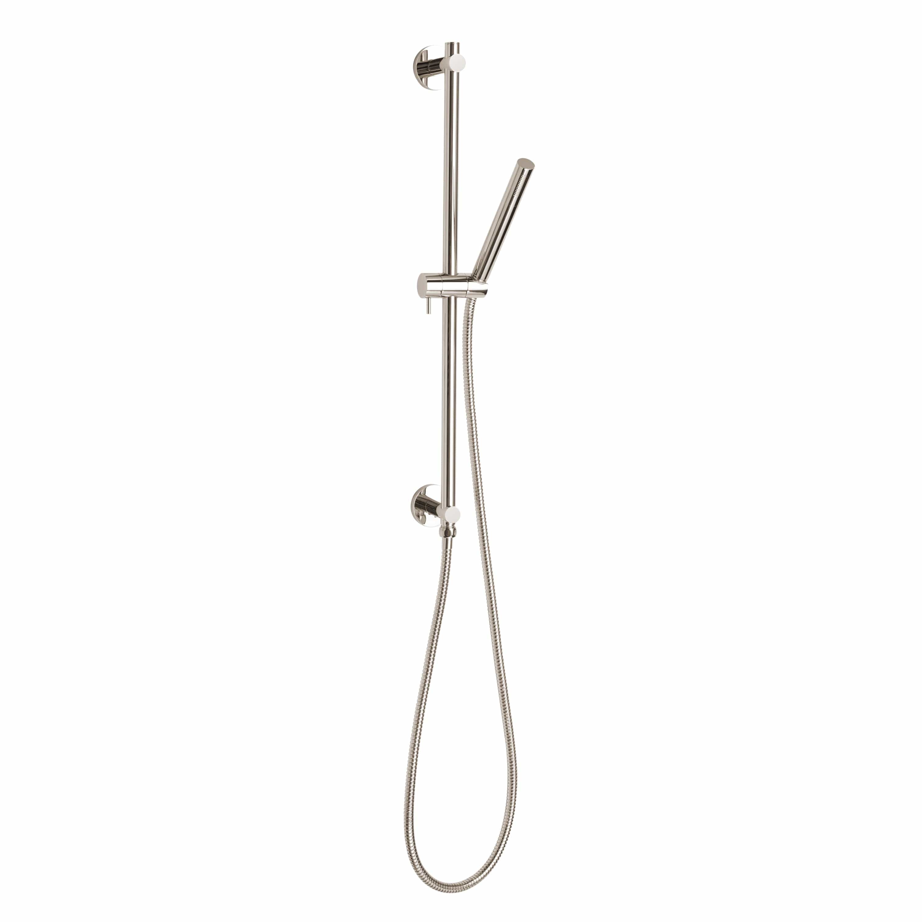 ThermaSol Polished Nickel / Round ThermaSol Shower Rail, Hose, and Wand Kit