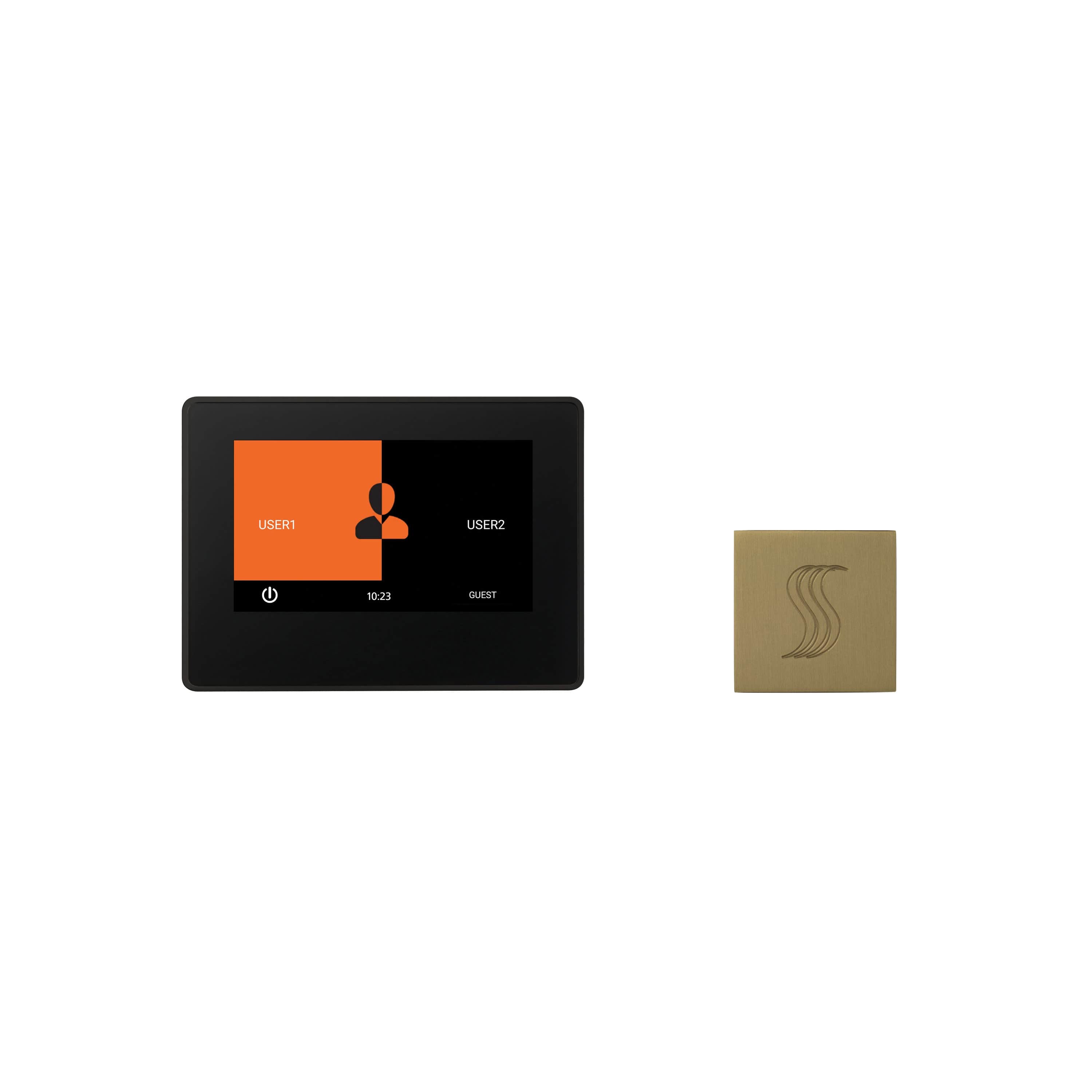 ThermaSol Satin Brass ThermaSol ThermaTouch TT7-SVSQ 7" Control and Steam Head Kit Square