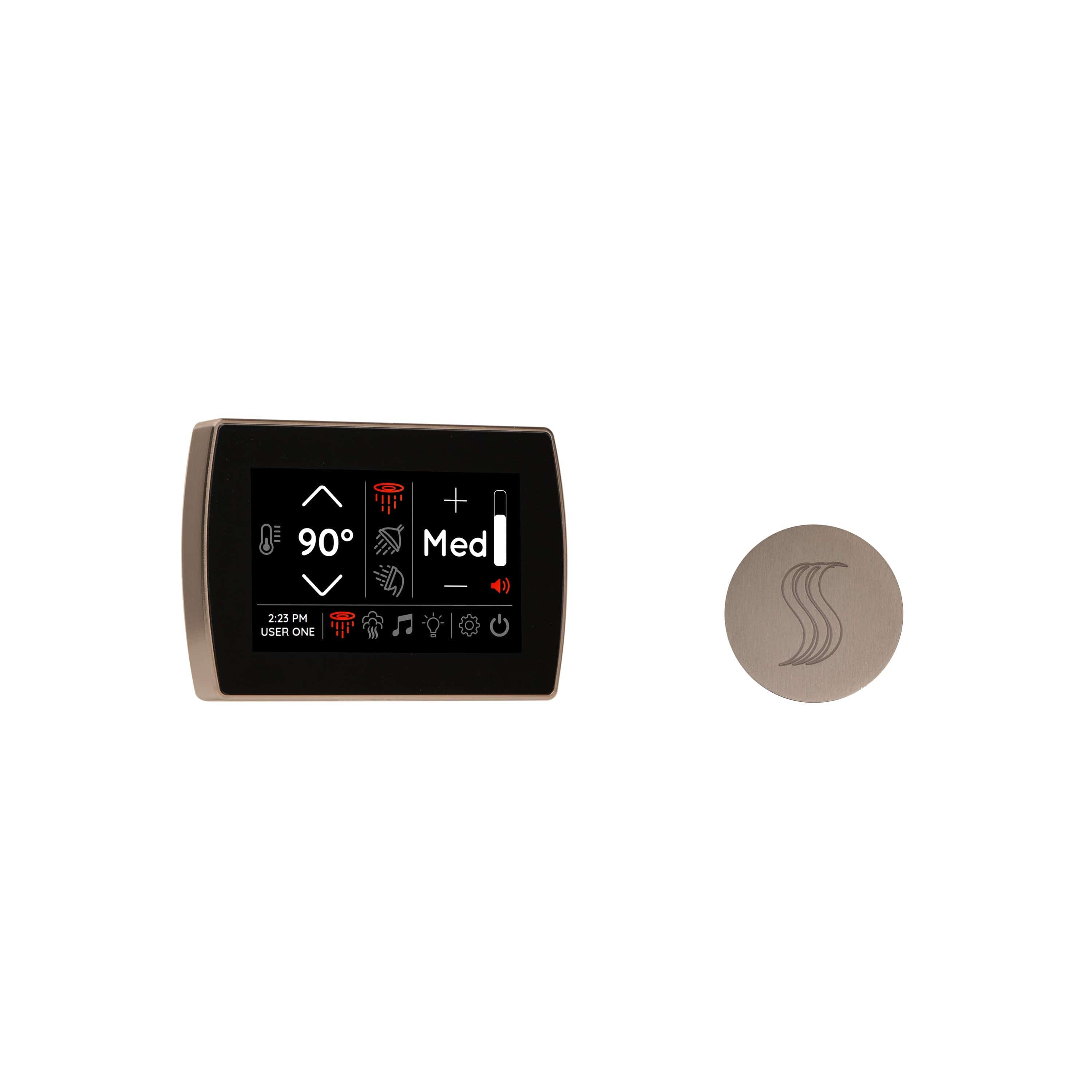 ThermaSol Satin Nickel ThermaSol STCM-SVRD Signatouch Control and Steam Head Kit Round