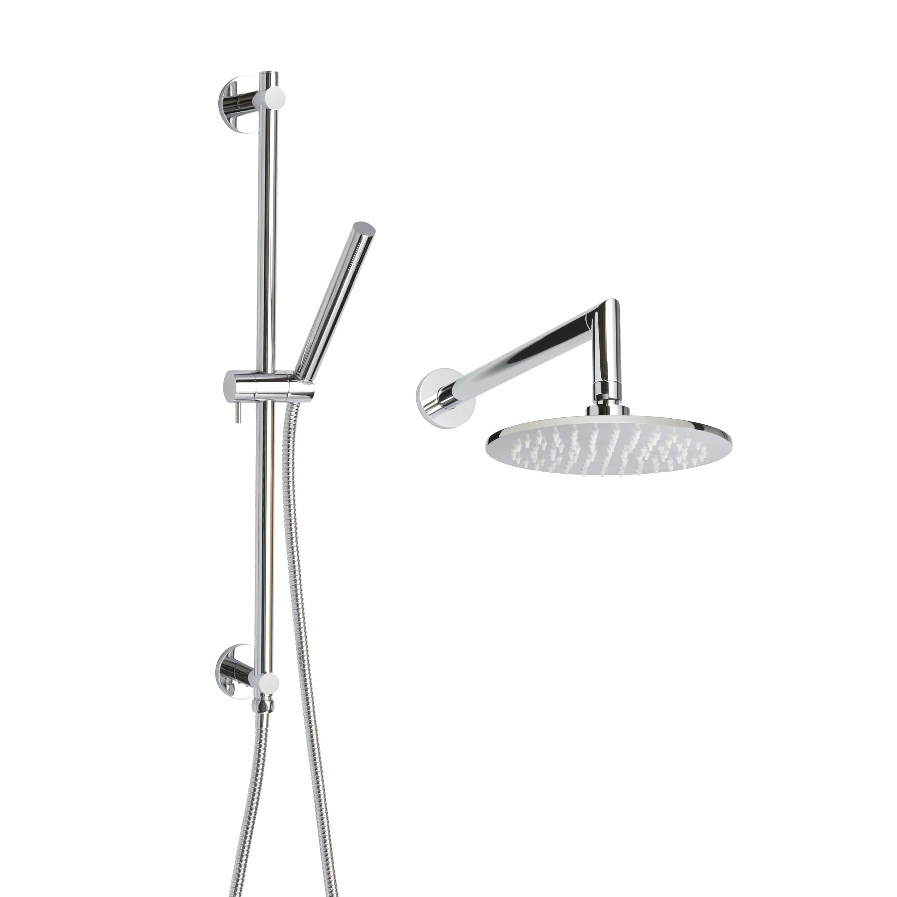 ThermaSol Shower Polished Chrome / Round ThermaSol Complete Shower Package Rain Canopy and Handshower