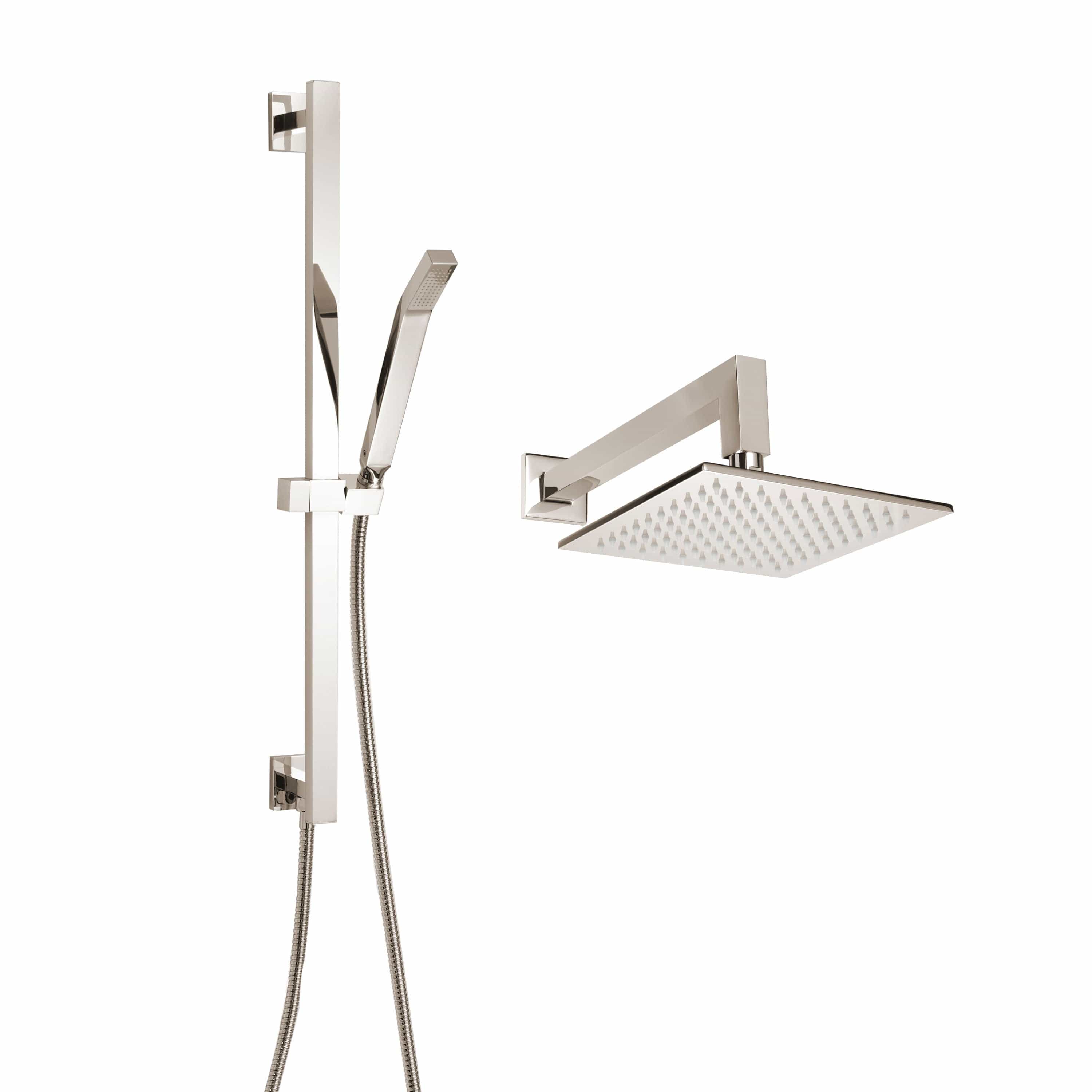 ThermaSol Shower Polished Nickel / Square ThermaSol Complete Shower Package Rain Canopy and Handshower
