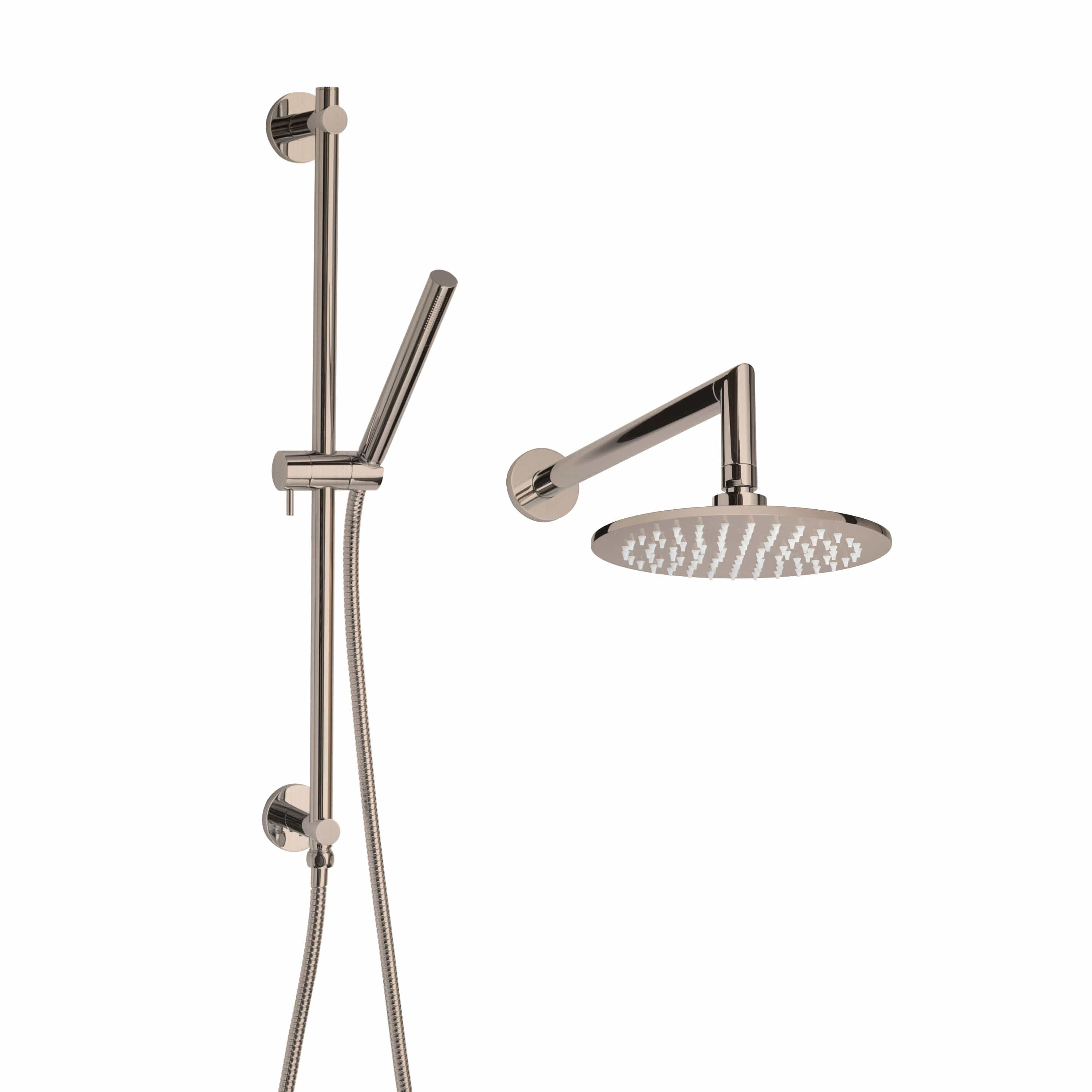 ThermaSol Shower Satin Nickel / Round ThermaSol Complete Shower Package Rain Canopy and Handshower