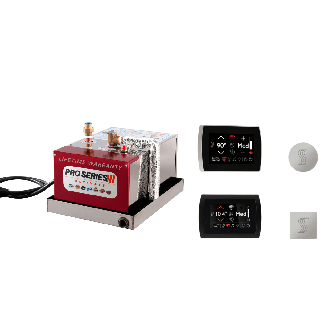 ThermaSol ThermaSol Steam Shower Package Complete All-In-One Pro Series Ultimate Generator and Signatouch Control Kit Square or Round