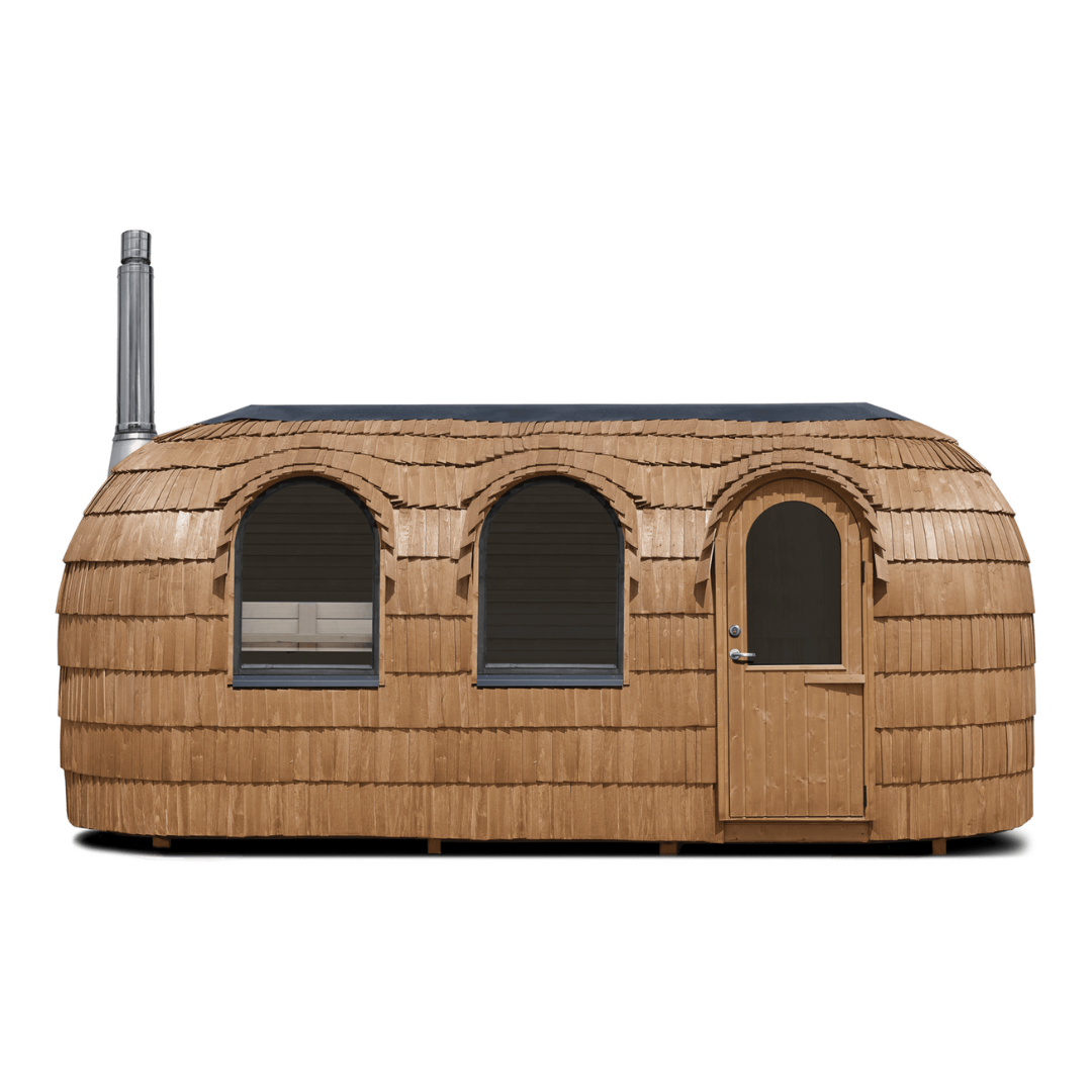 Iglucraft Triple Iglusauna Pre-Assembled Three-Room 4-6 Person Luxury Outdoor Sauna Cabin
