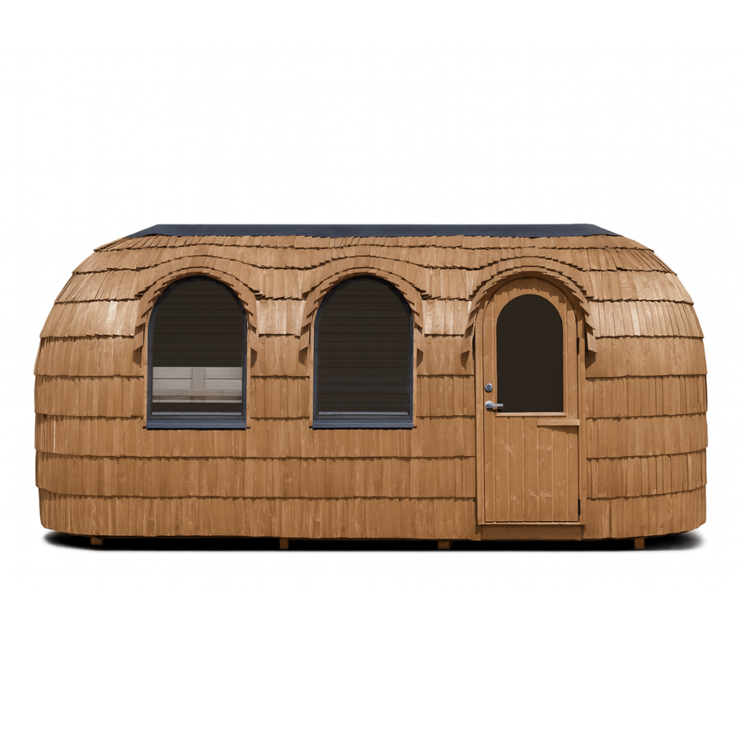 Iglucraft Triple Iglusauna Pre-Assembled Three-Room 4-6 Person Luxury Outdoor Sauna Cabin