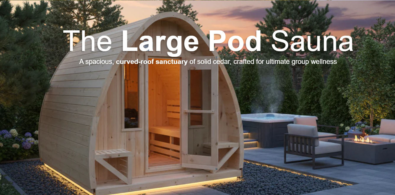 True North Saunas Sauna True North Canadian Made 4-8 Person Outdoor Traditional Large Pod Sauna