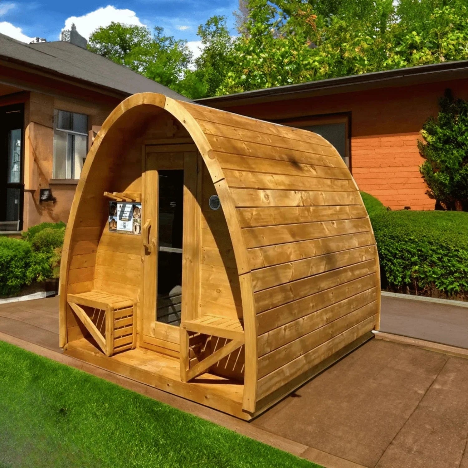 True North Saunas Sauna True North Canadian Made 4-8 Person Outdoor Traditional Tiny Pod Sauna