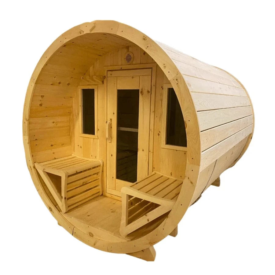 True North Saunas Sauna True North Canandian Made 6-8 Person 9' Long Outdoor Traditional Barrel Sauna