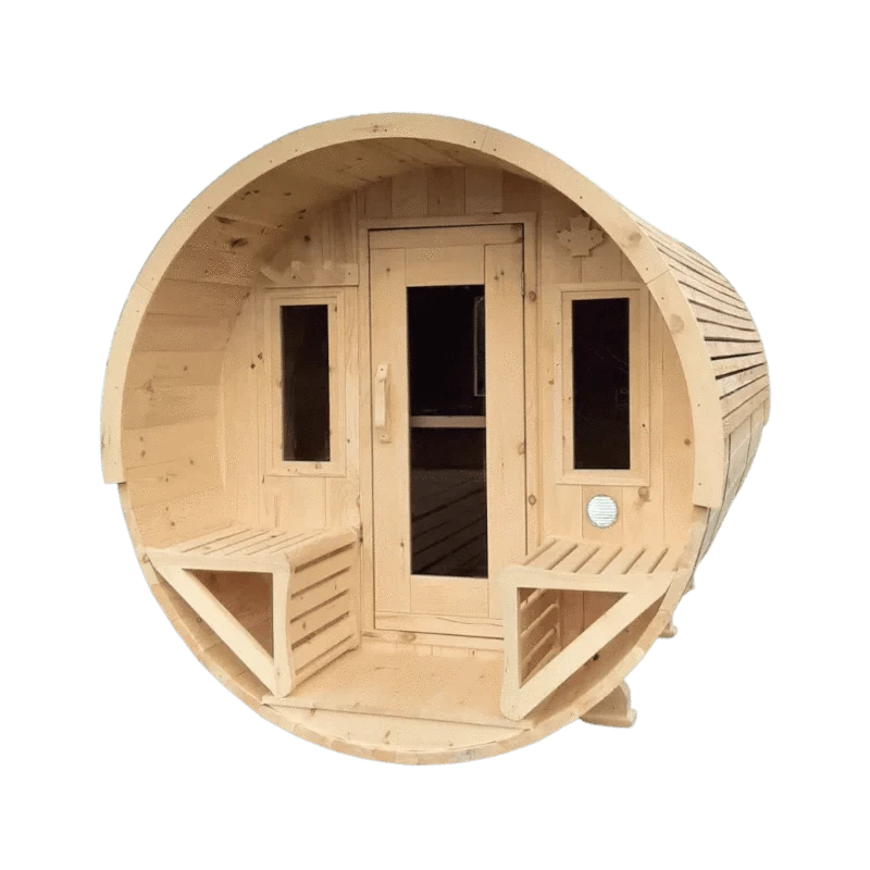 True North Saunas Sauna True North Canandian Made 6-8 Person 9' Long Outdoor Traditional Barrel Sauna